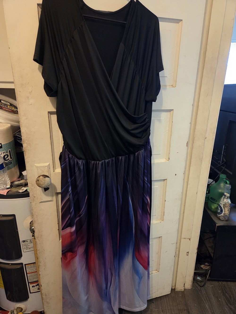 Black & Purple Gradient Midi Dress ()